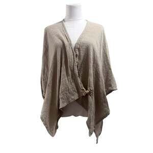 Soft Surroundings One Size Beige Boho Cape Kimono Cardigan Flowy Art to Wear